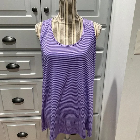 Danskin Now Purple Stripe Racer Back Workout Top, Size XXL, NWOT - Picture 1 of 3